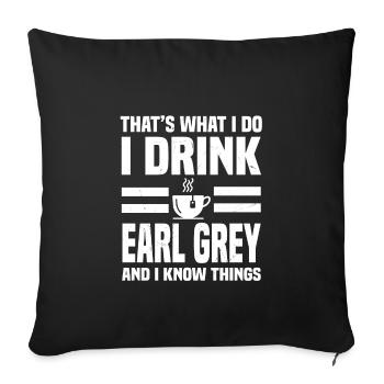 Earl Grey Lover Apparel Love Black Tea - Housse de coussin décorative 45 x 45 cm - noir - Devant