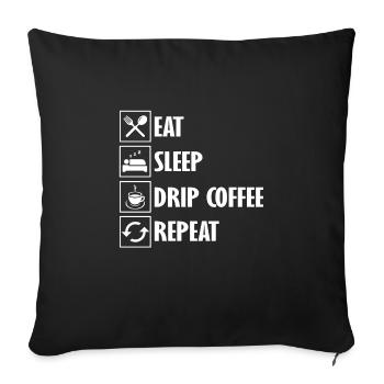 Lustiges Filterkaffee-outfit Gebrühter Kaffee - Sofakissenbezug 45 x 45 cm - Schwarz - Vorne