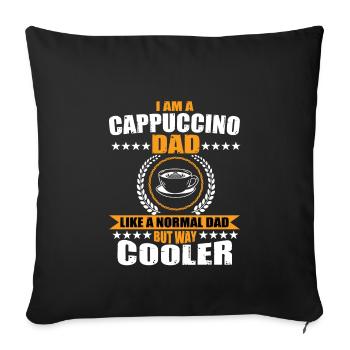 Cappuccino Papa Outfit Barista - Housse de coussin décorative 45 x 45 cm - noir - Devant
