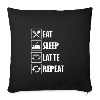 Latte au café - Housse de coussin décorative 45 x 45 cm - noir - Devant