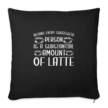 Cadeau Funny Coffee Latte - Housse de coussin décorative 45 x 45 cm - noir - Devant