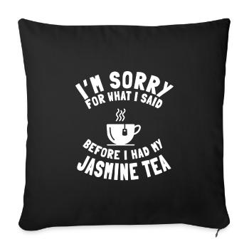 Jasmine tea drinker - Sofa pillowcase 17,3'' x 17,3'' (45 x 45 cm) - black - Front