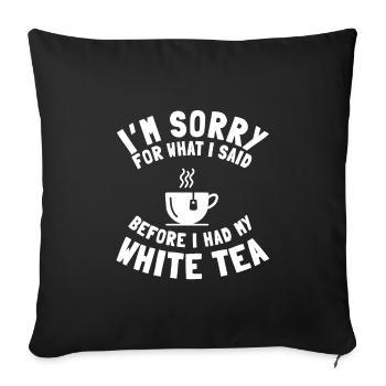 Dicton de l’amateur de thé blanc - Housse de coussin décorative 45 x 45 cm - noir - Devant