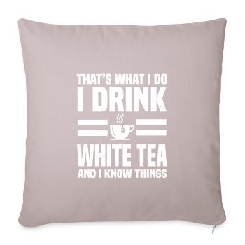 Humour du thé blanc - Housse de coussin décorative 45 x 45 cm - taupe clair - Devant