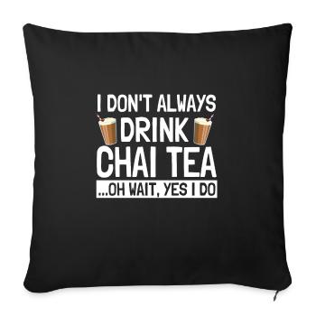 Drôle de thé Chai Dire l’amour Chai Latte - Housse de coussin décorative 45 x 45 cm - noir - Devant