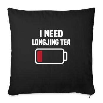 Thé Longjing - Housse de coussin décorative 45 x 45 cm - noir - Devant
