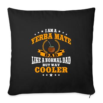 Drôle Yerba Mate Daddy Outfit Fête des pères - Housse de coussin décorative 45 x 45 cm - noir - Devant