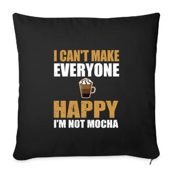 Funny mocha coffee lover saying - Sofa pillowcase 17,3'' x 17,3'' (45 x 45 cm) - black - Front