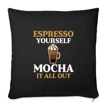 Café Moka - Housse de coussin décorative 45 x 45 cm - noir - Devant