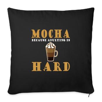 Café Moka disant café et chocolat - Housse de coussin décorative 45 x 45 cm - noir - Devant