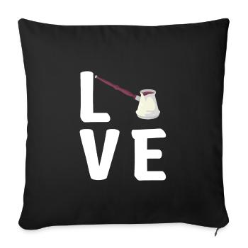 Turkish Coffee Cezve Design - Sofa pillowcase 17,3'' x 17,3'' (45 x 45 cm) - black - Front