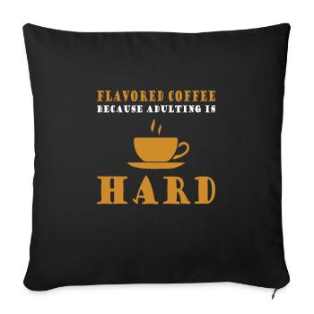 Drôle de dicton de café aromatisé - Housse de coussin décorative 45 x 45 cm - noir - Devant