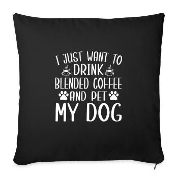 Fun mixed coffee and dog lovers - Sofa pillowcase 17,3'' x 17,3'' (45 x 45 cm) - black - Front