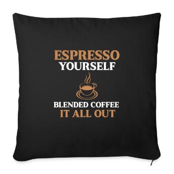 Funny lover of mixed coffee - Sofa pillowcase 17,3'' x 17,3'' (45 x 45 cm) - black - Front