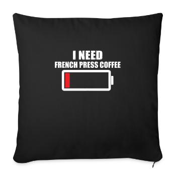 Funny French Coffee Press Gift - Sofa pillowcase 17,3'' x 17,3'' (45 x 45 cm) - black - Front
