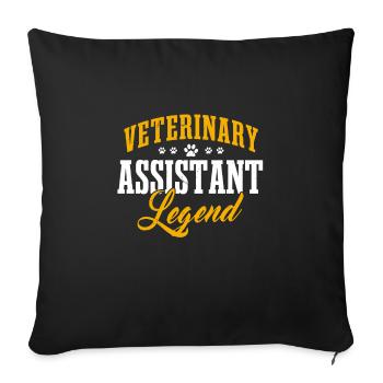 Veterinarian assistant legend - Sofa pillowcase 17,3'' x 17,3'' (45 x 45 cm) - black - Front