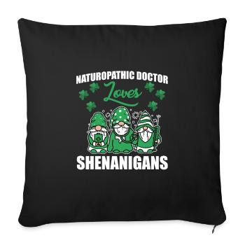 Naturopathie Médecins Costume de la Saint-Patrick - Housse de coussin décorative 45 x 45 cm - noir - Devant