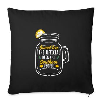 Jolie tenue en verre de thé pour les sudistes - Housse de coussin décorative 45 x 45 cm - noir - Devant