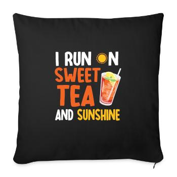 Thé sucré et soleil - Housse de coussin décorative 45 x 45 cm - noir - Devant