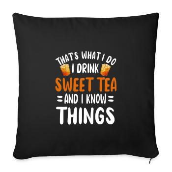 Jolie tenue de thé rafraîchissante Buveur de thé - Housse de coussin décorative 45 x 45 cm - noir - Devant
