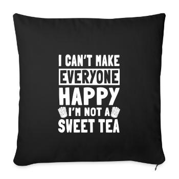 Grand design de thé sucré - Housse de coussin décorative 45 x 45 cm - noir - Devant