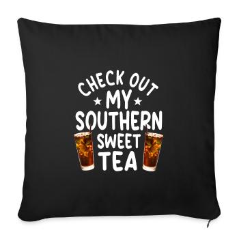 Cadeau de thé sucré du Sud - Housse de coussin décorative 45 x 45 cm - noir - Devant