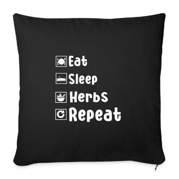 Funny Herb Lover Gift - Sofa pillowcase 17,3'' x 17,3'' (45 x 45 cm) - black - Front
