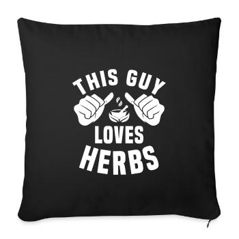 Ce gars aime les herbes - Housse de coussin décorative 45 x 45 cm - noir - Devant