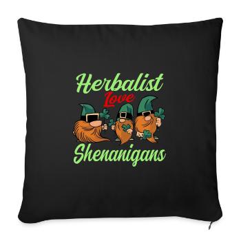 Herbalists St. Patrick's Day Costume - Sofa pillowcase 17,3'' x 17,3'' (45 x 45 cm) - black - Front