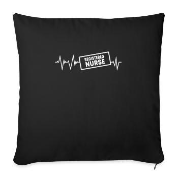 Registered Nurse Heartbeat - Sofa pillowcase 17,3'' x 17,3'' (45 x 45 cm) - black - Front