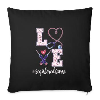 Outfit for registered nurse - Sofa pillowcase 17,3'' x 17,3'' (45 x 45 cm) - black - Front