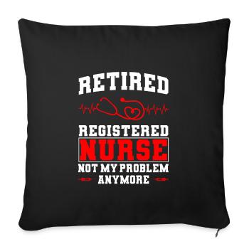 Retired Nurse Gift - Sofa pillowcase 17,3'' x 17,3'' (45 x 45 cm) - black - Front