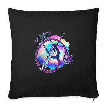 Soins infirmiers autorisés - Housse de coussin décorative 45 x 45 cm - noir - Devant
