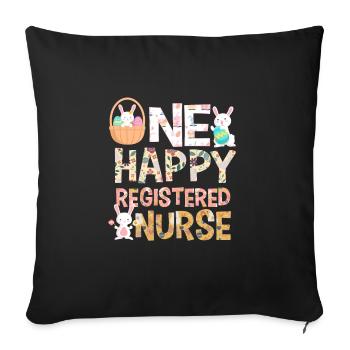An outfit for a nurse at Easter - Sofa pillowcase 17,3'' x 17,3'' (45 x 45 cm) - black - Front