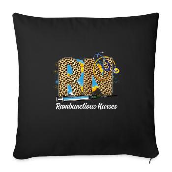 Registered Nurse Humor Gift - Sofa pillowcase 17,3'' x 17,3'' (45 x 45 cm) - black - Front