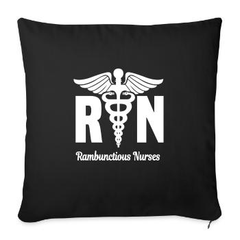 Chemise drôle d’infirmière autorisée - Housse de coussin décorative 45 x 45 cm - noir - Devant