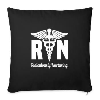 Drôle d’infirmière autorisée - Housse de coussin décorative 45 x 45 cm - noir - Devant