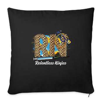Drôle de conception d’infirmière autorisée - Housse de coussin décorative 45 x 45 cm - noir - Devant
