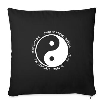 Traditional Chinese Medicine Yin Yang - Sofa pillowcase 17,3'' x 17,3'' (45 x 45 cm) - black - Front