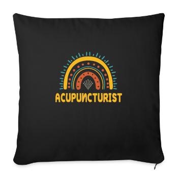 Cute Acupuncturist Boho Rainbow TCM - Sofa pillowcase 17,3'' x 17,3'' (45 x 45 cm) - black - Front