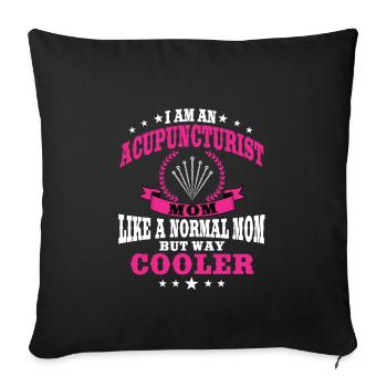Acupuncteur Maman Acupuncture Femmes - Housse de coussin décorative 45 x 45 cm - noir - Devant
