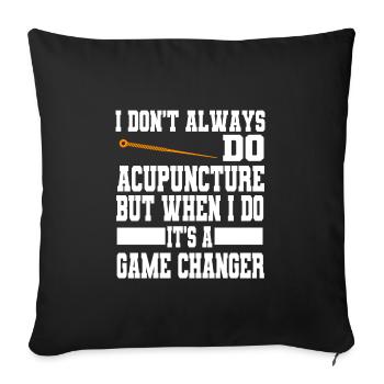 Funny acupuncture saying tcm-praktiker and - Sofa pillowcase 17,3'' x 17,3'' (45 x 45 cm) - black - Front