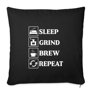 Great Manual Coffee Grinder Gift - Sofa pillowcase 17,3'' x 17,3'' (45 x 45 cm) - black - Front