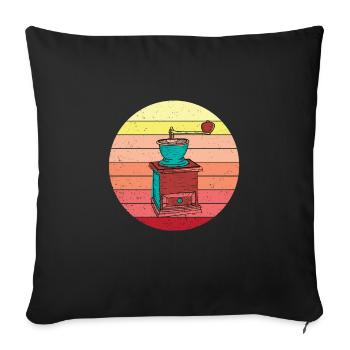 Retro Manual Coffee Grinder Design - Sofa pillowcase 17,3'' x 17,3'' (45 x 45 cm) - black - Front