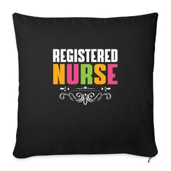 Equipement d’infirmière Rn Soins infirmiers - Housse de coussin décorative 45 x 45 cm - noir - Devant
