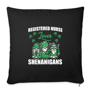 Infirmière autorisée Saint-Patrick - Housse de coussin décorative 45 x 45 cm - noir - Devant