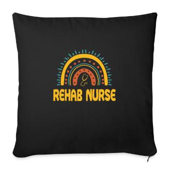 Rehab Nurse Boho Rainbow - Sofa pillowcase 17,3'' x 17,3'' (45 x 45 cm) - black - Front