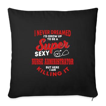Funny Nurse Administrator - Sofa pillowcase 17,3'' x 17,3'' (45 x 45 cm) - black - Front