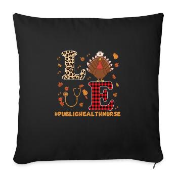 Public Service Nurse - Sofa pillowcase 17,3'' x 17,3'' (45 x 45 cm) - black - Front