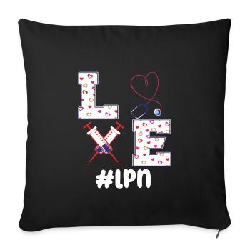 LPN Licensed Practical Nurse Practitioner - Sofa pillowcase 17,3'' x 17,3'' (45 x 45 cm) - black - Front
